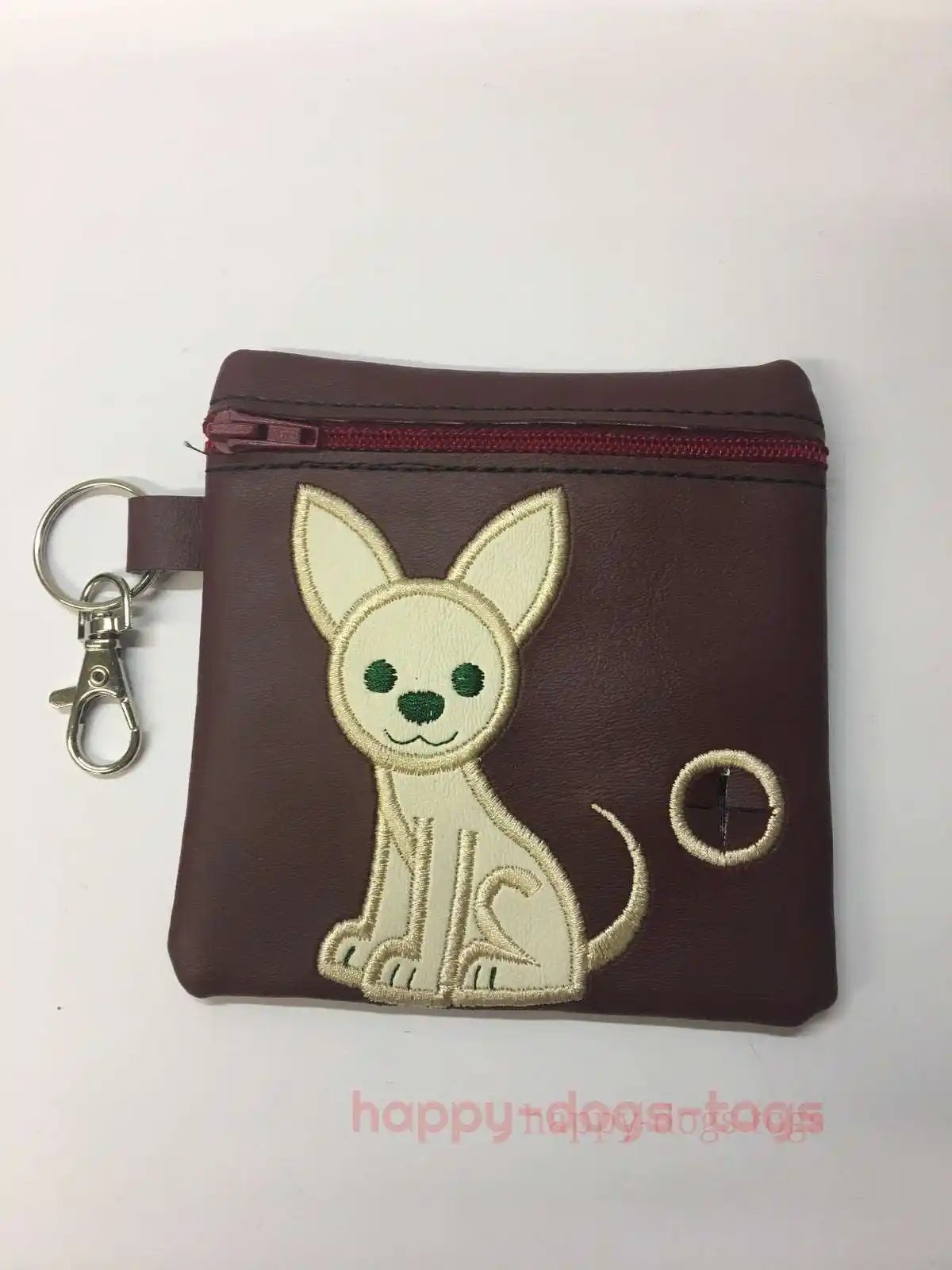 Chihuahua Leather Dog Keychain