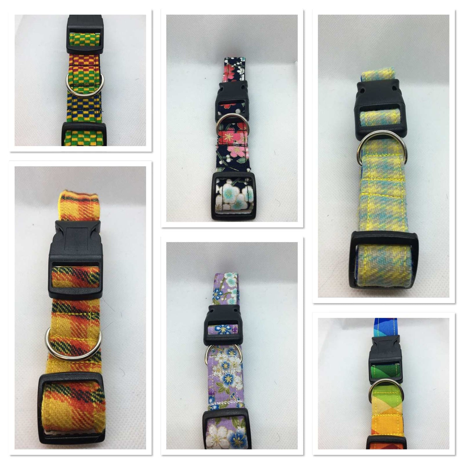 Collection of mixed fabric dog collars