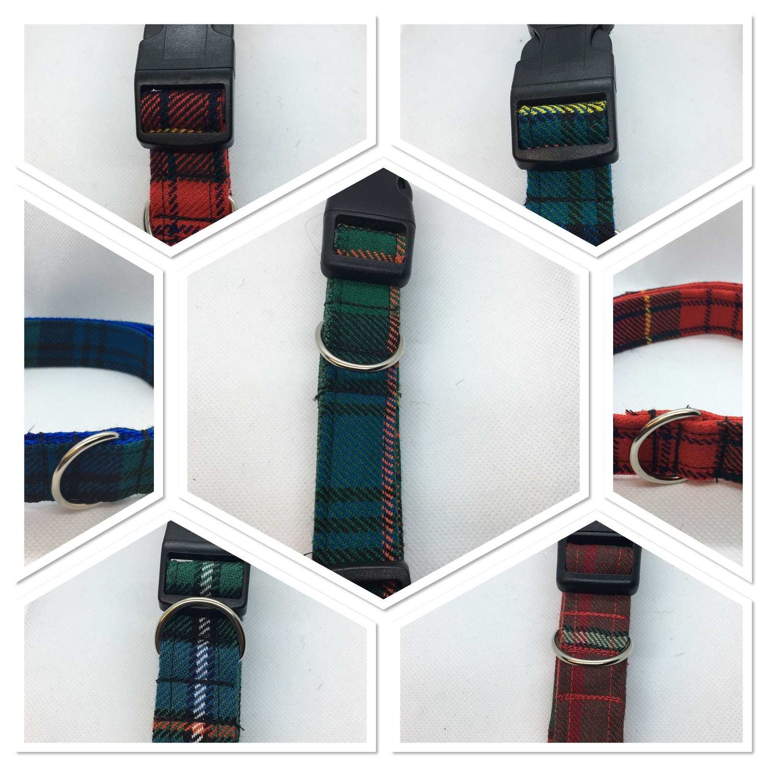 Collection of Handcrafted Scottish Tartan dog collars 