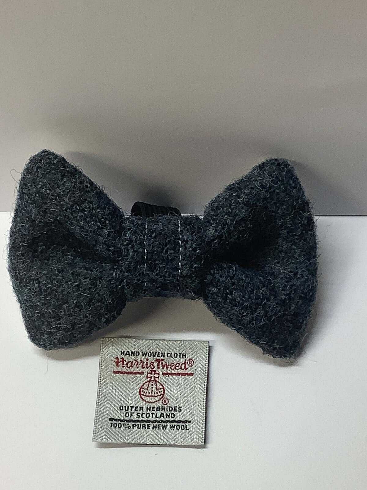 Airforce Blue  HARRIS TWEED Small Dog Bow Tie,