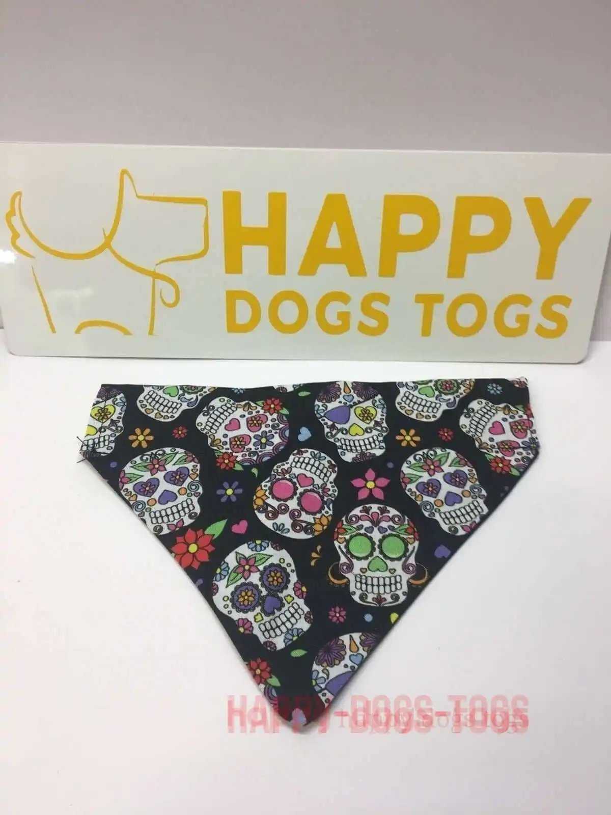 Black multi colour Candy scull Dog bandana