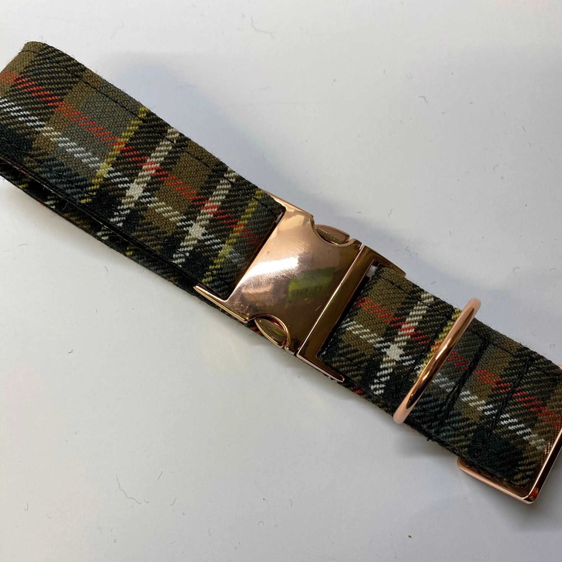 Extra Large Tartan Dog Collar Brown Check Tartan - happy-dogs-togs