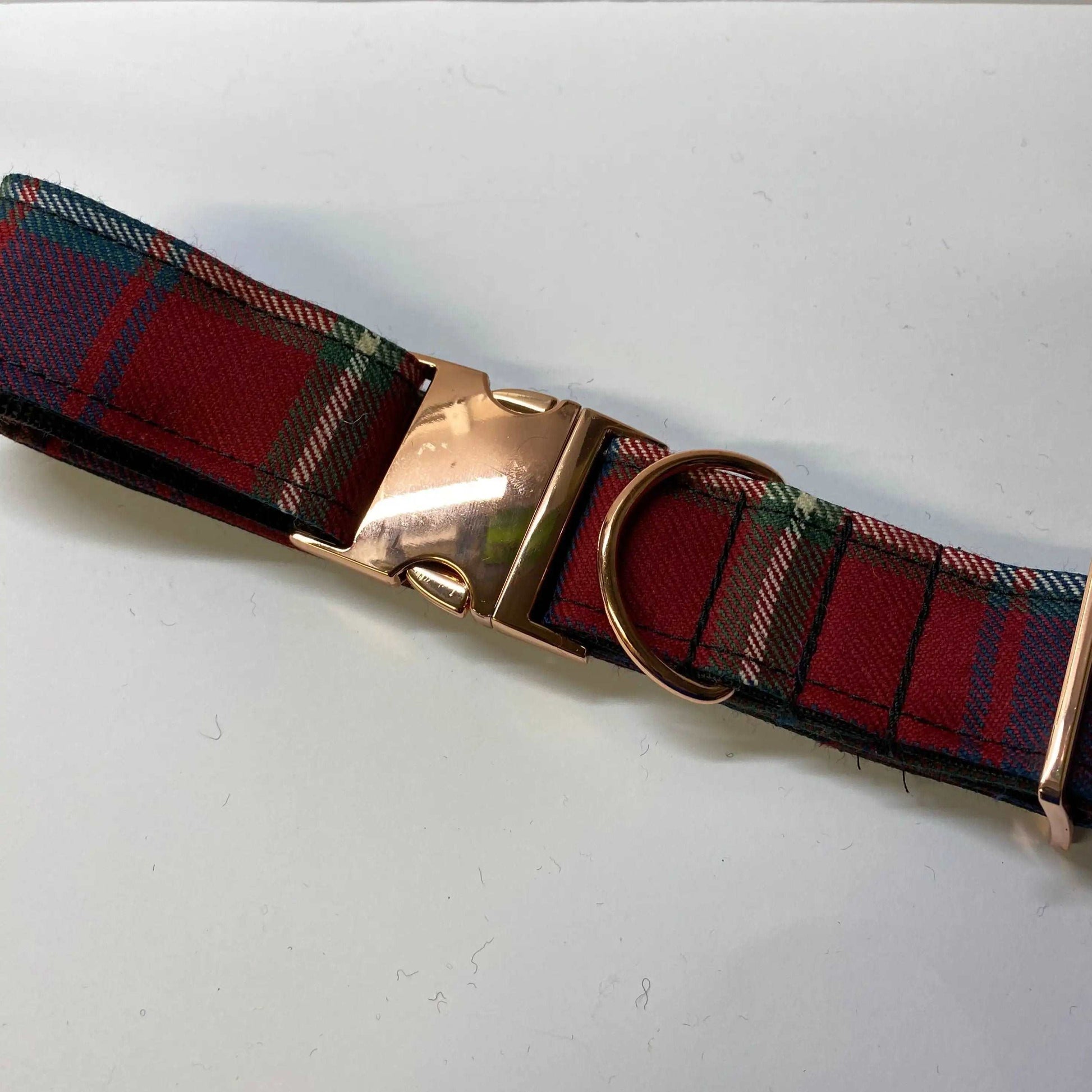 EXTRA LARGE TARTAN DOG COLLAR in  RED, BLUE, GREEN TARTAN