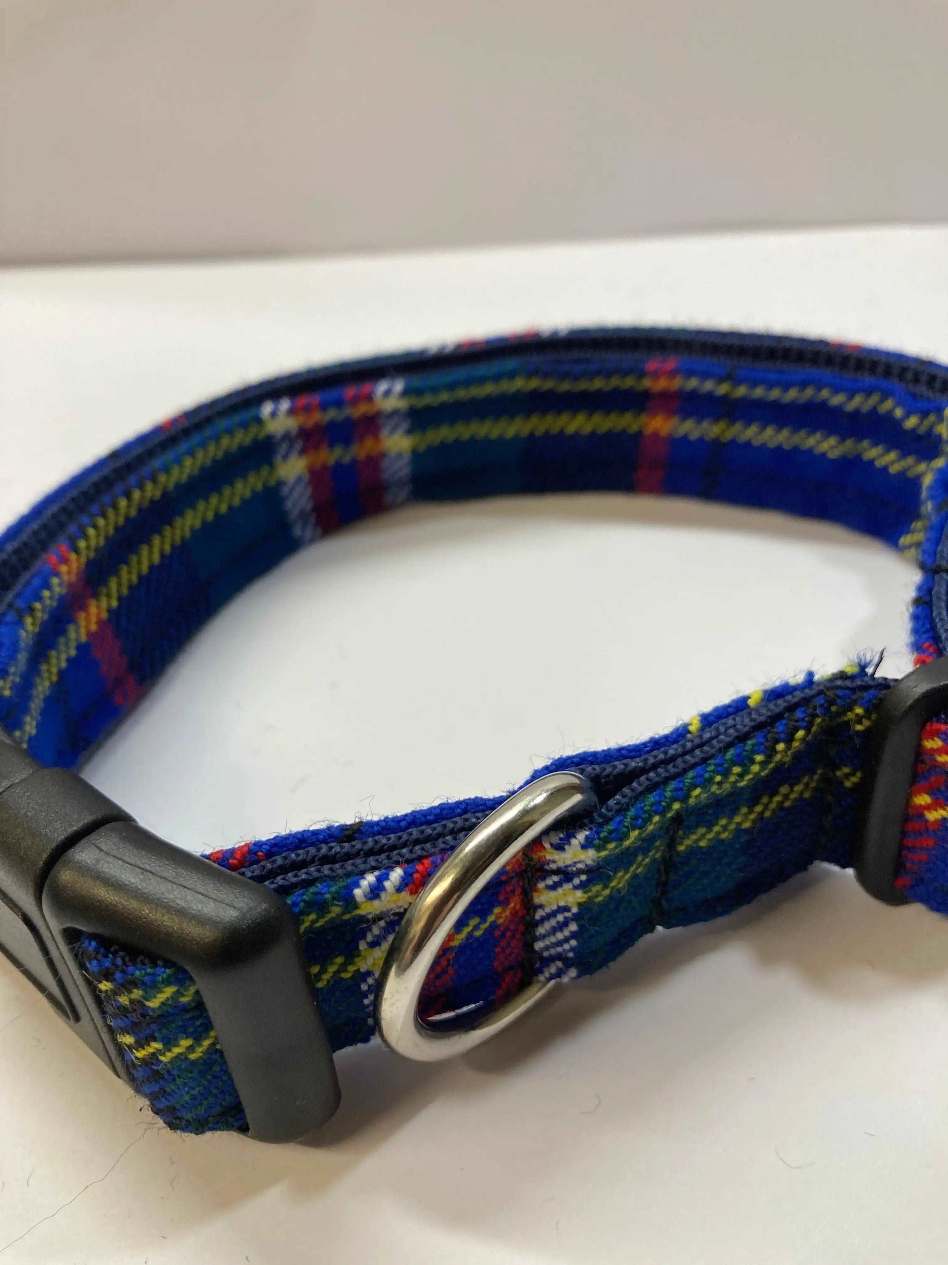 Scottish Tartan Dog Collar Royal Blue 