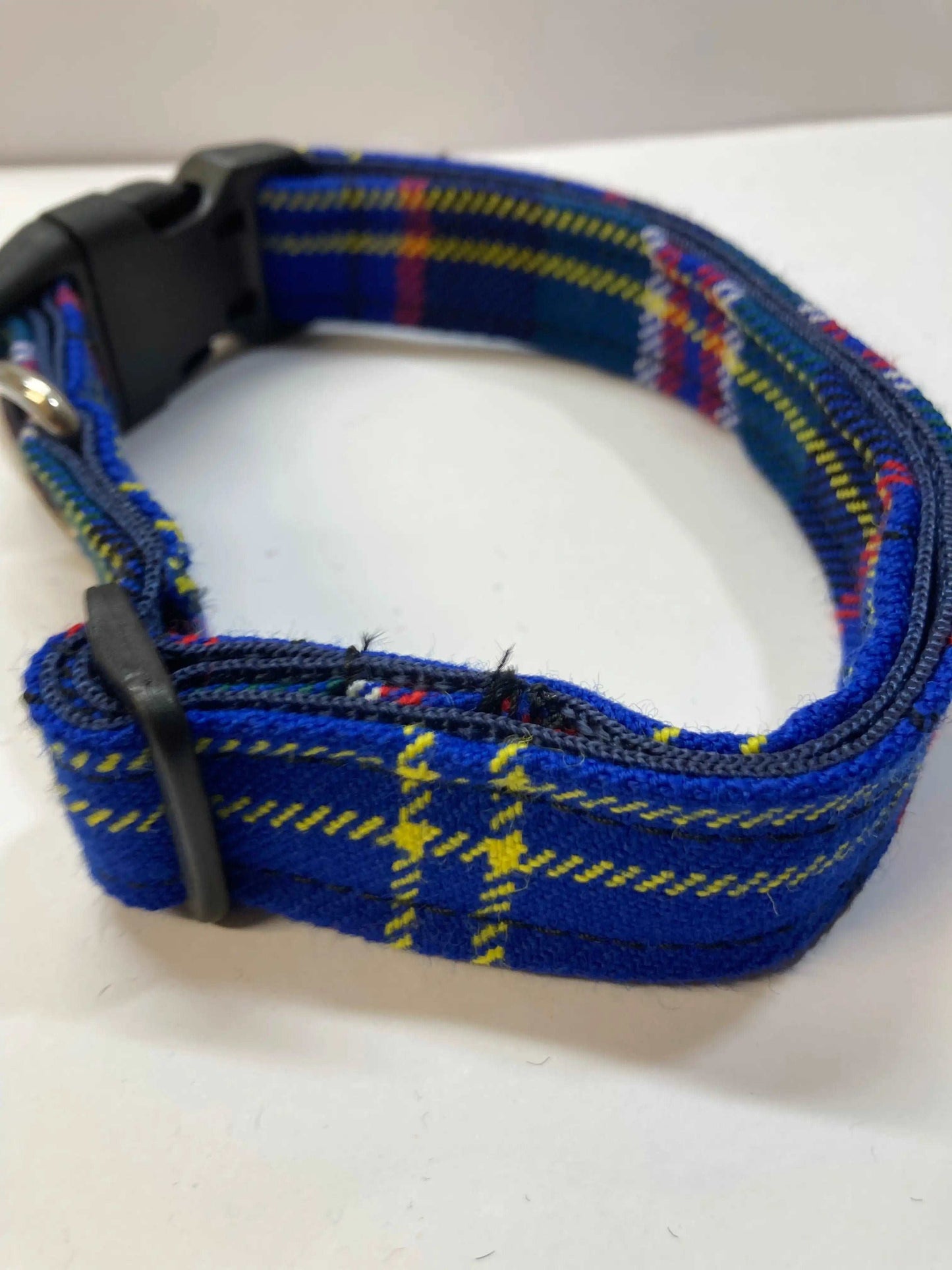 Scottish Tartan Dog Collar Royal Blue 