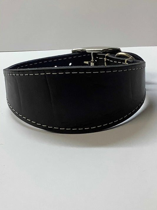 Small Greyhound Collar in Black crocodile Leather