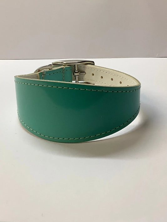 Small Greyhound Collar in Gloss Teal 