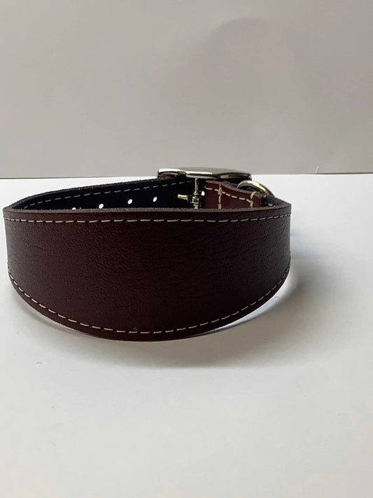 Small Brown Greyhound Collar in Brown Real leather