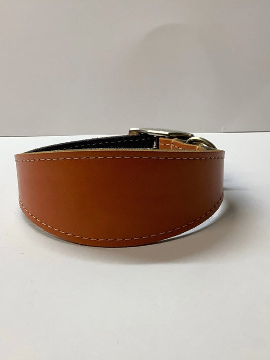 Small Greyhound Collar in Tan Real leather