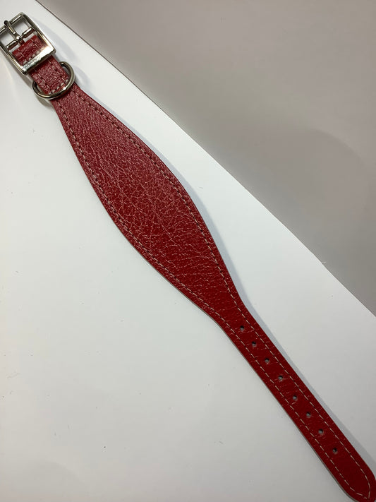 Small Greyhound Collar in Red Real leather