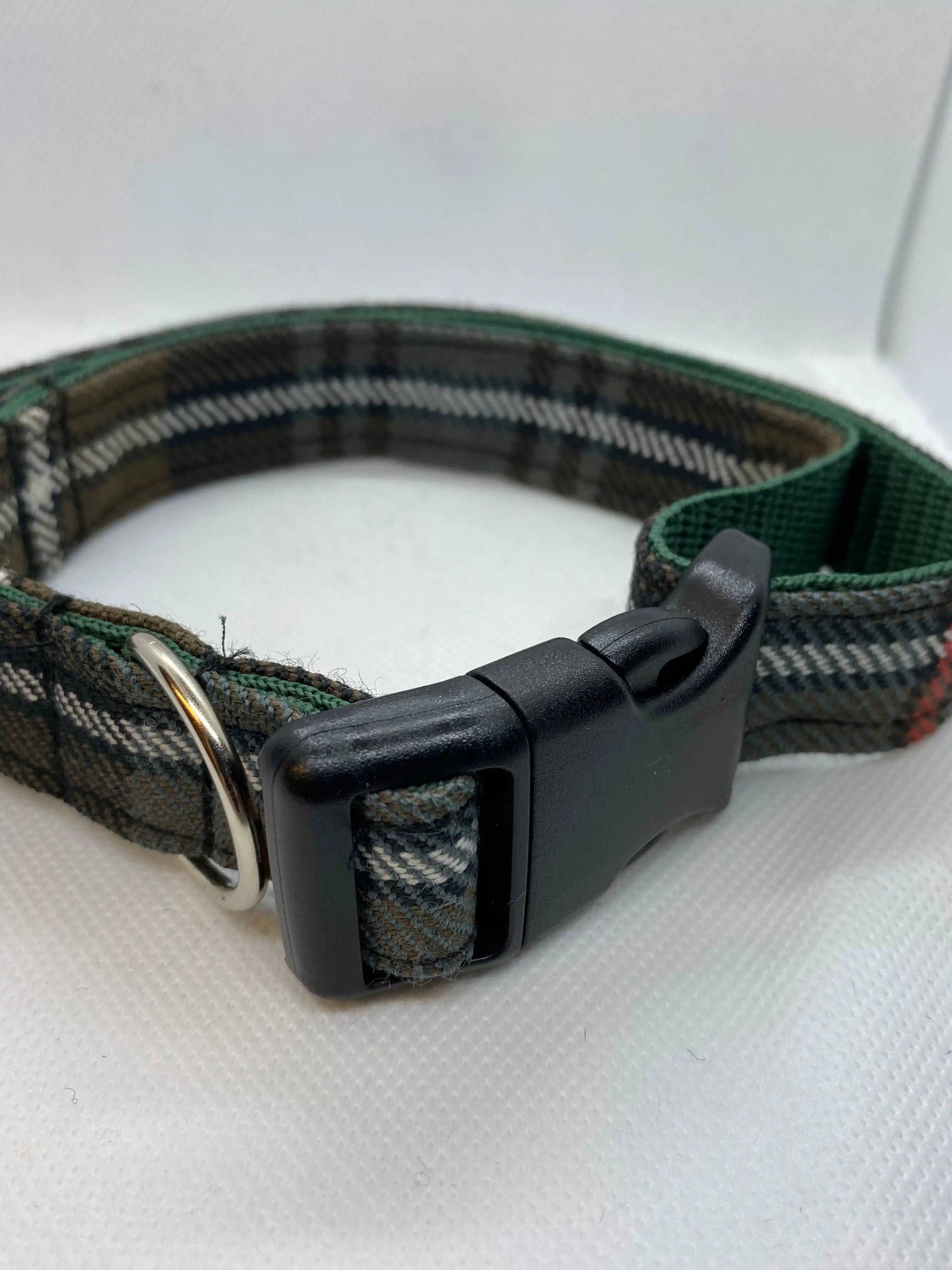 Scottish Tartan Dog Collar in Green and Brown Multi Tartan - happy-dogs-togs