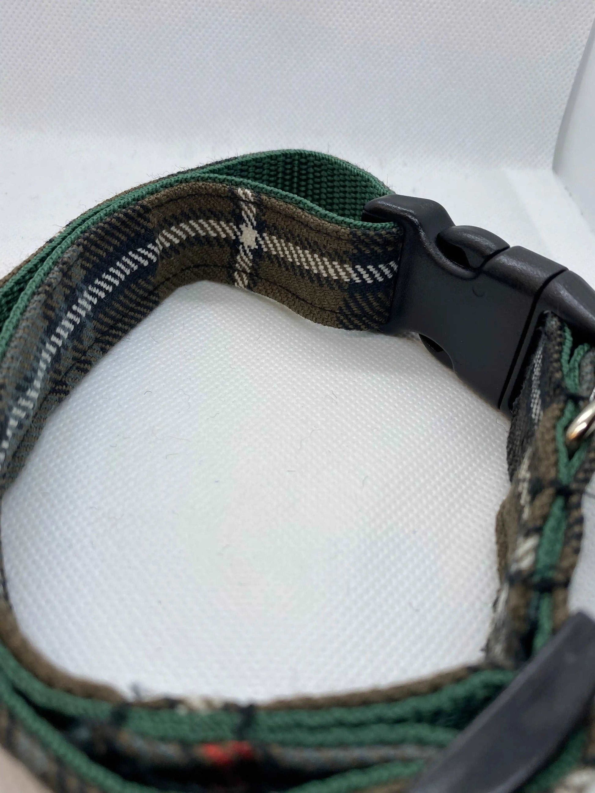 Scottish Tartan Dog Collar in Green and Brown Multi Tartan - happy-dogs-togs