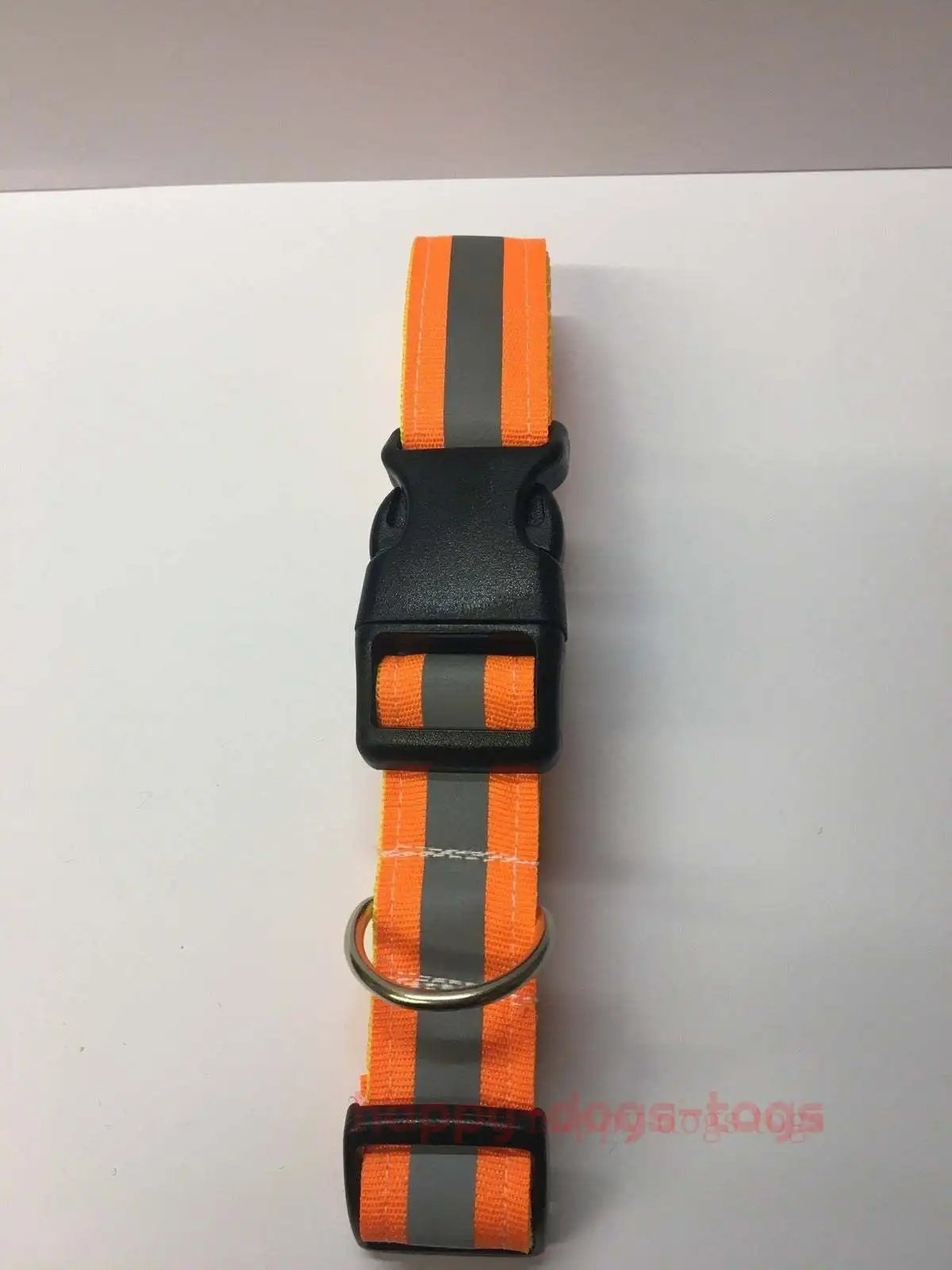 Flourescent Orange reflective safety dog collar  size L