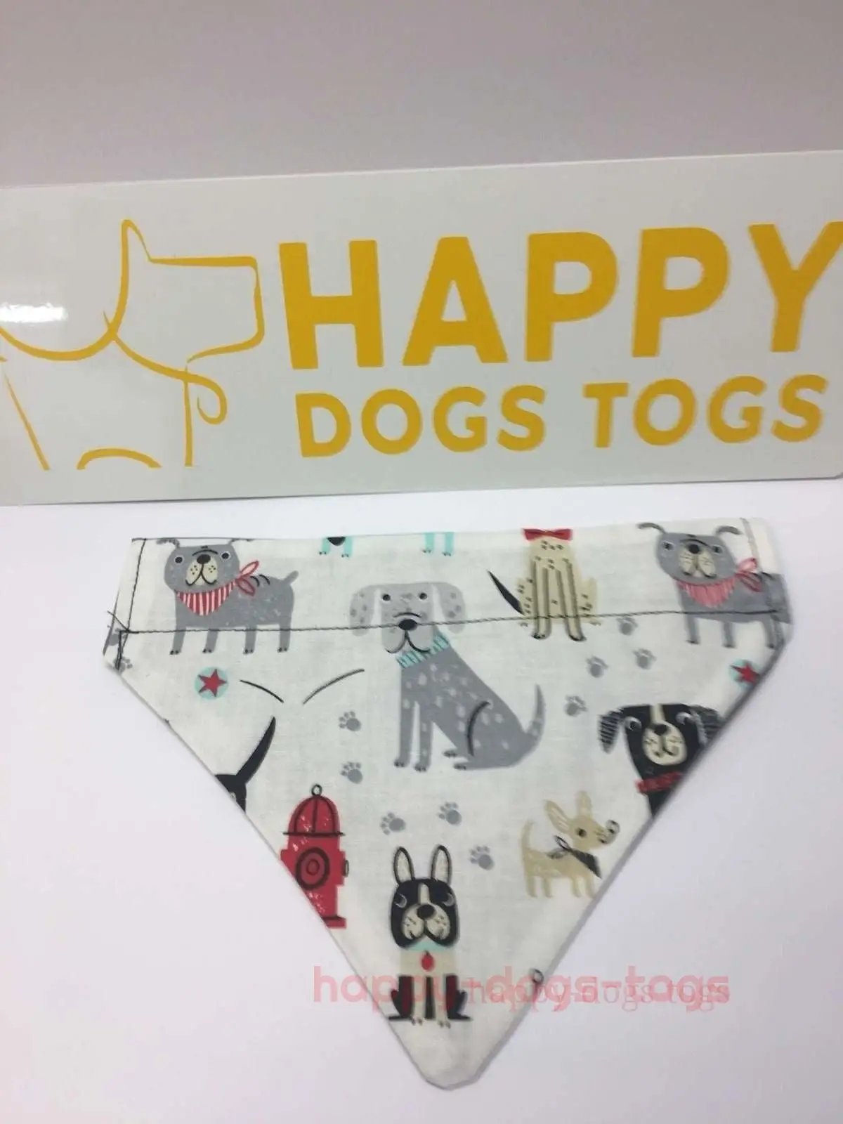 White Dog print dog bandana