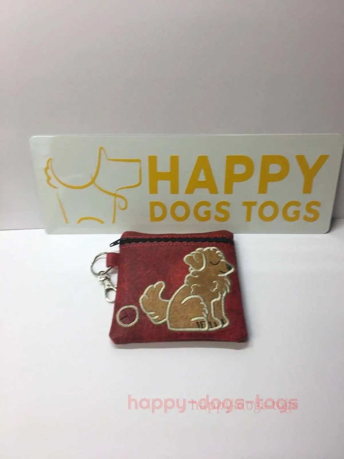 Red Goldendoodle embroidered Dog poo bag dispenser