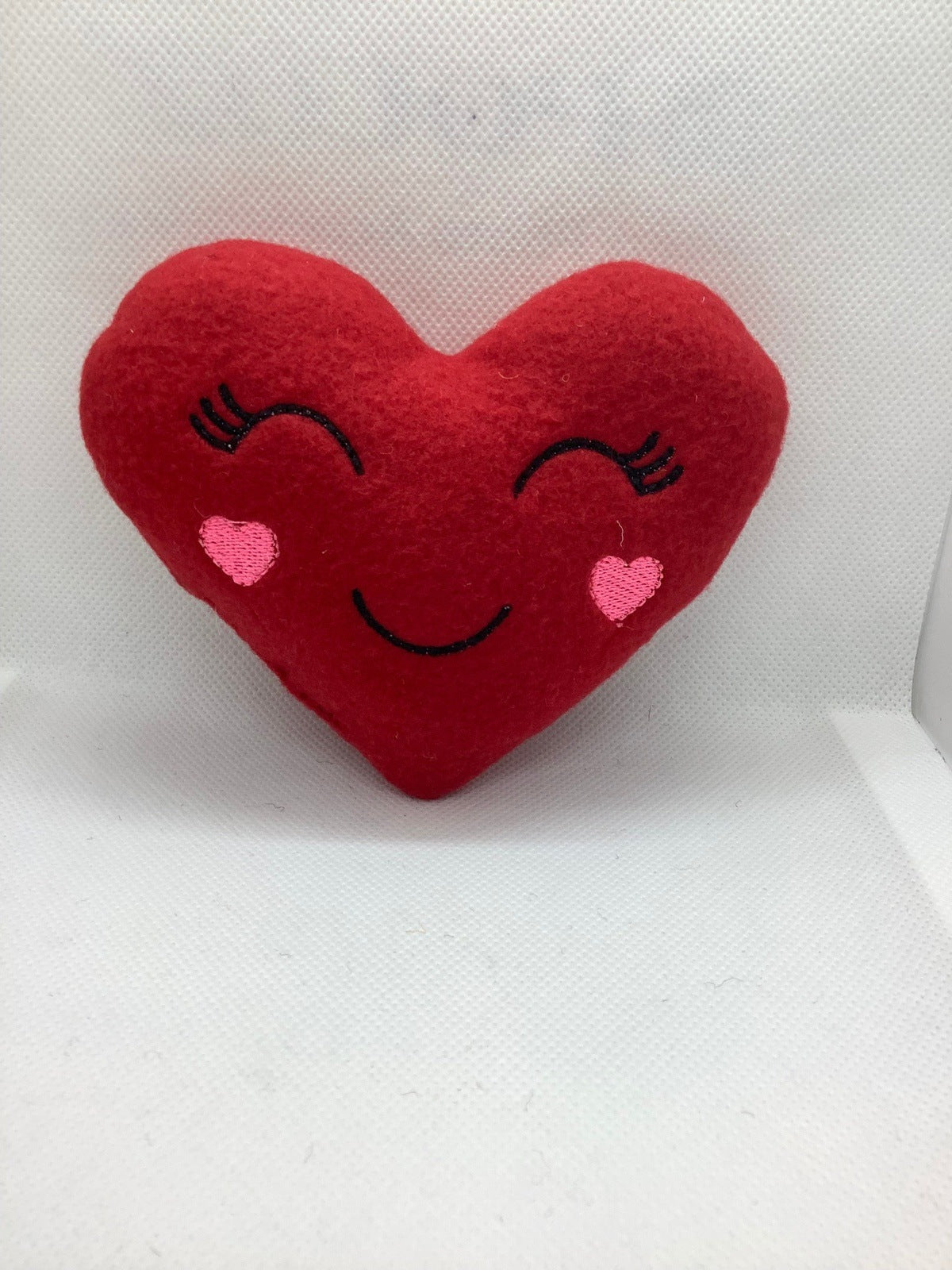 Red Heart , Embroidered Face handcrafted dog toy