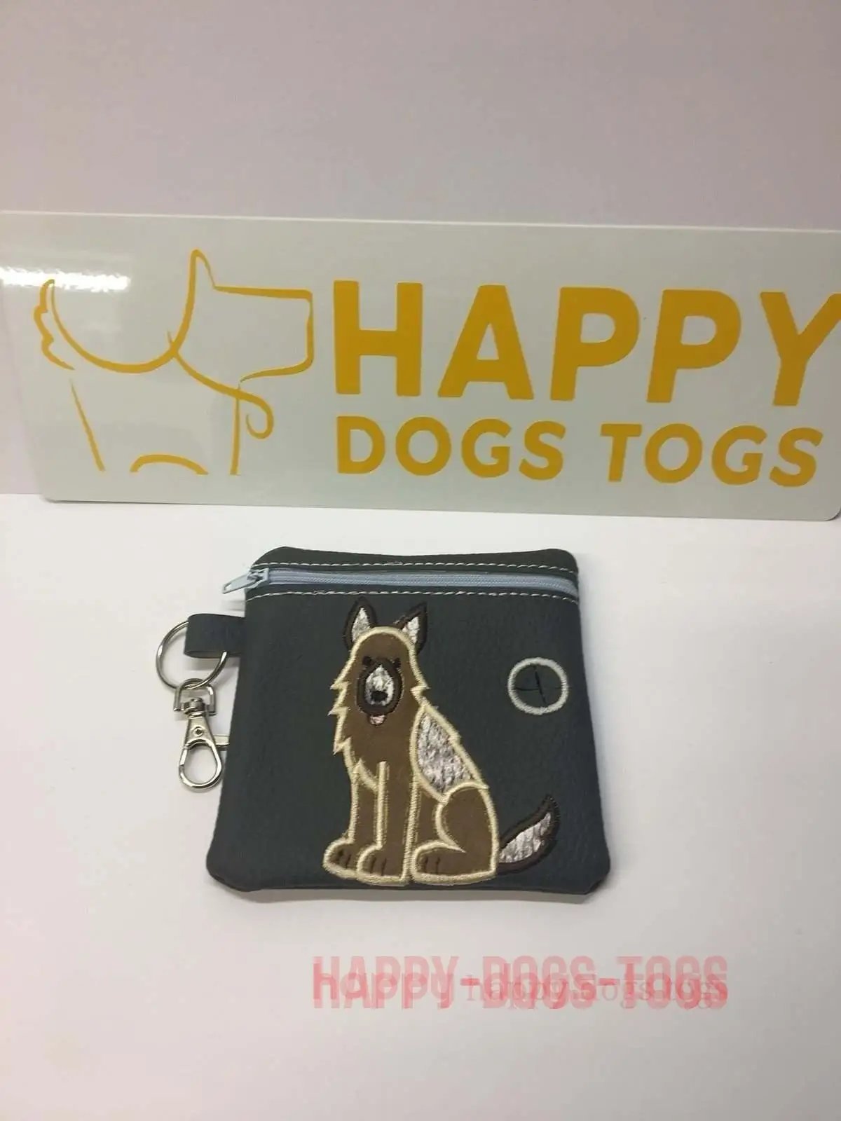 German Shepherd Dog poo bag dispenser