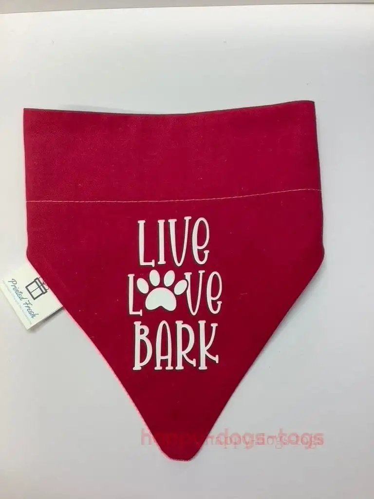 Red cotton Dog bandana with print