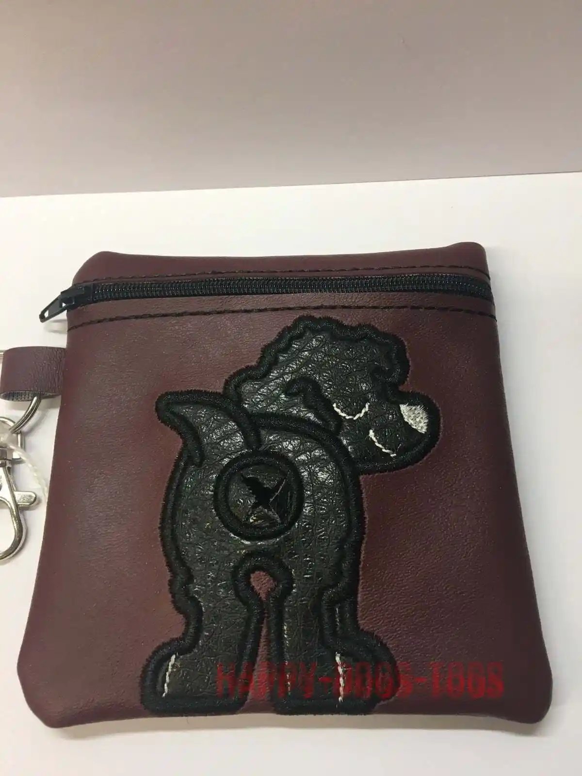 Brown  Embroidered Cockapoo Dog poo bag dispenser