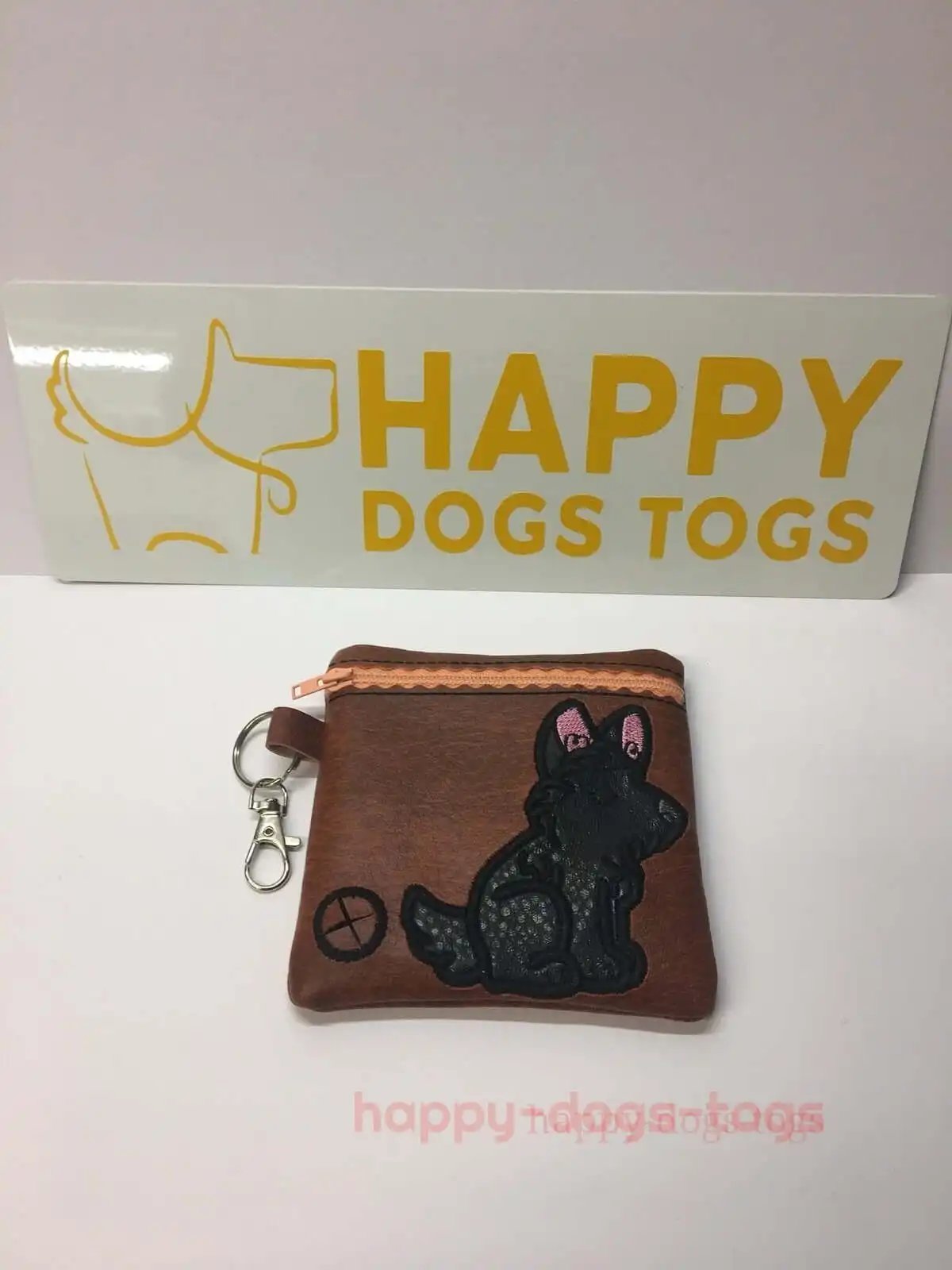Brown Scottish Terrier  Dog poo bag dispenser