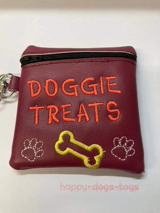 Burgundy Embroidered  Doggie Treat Bags