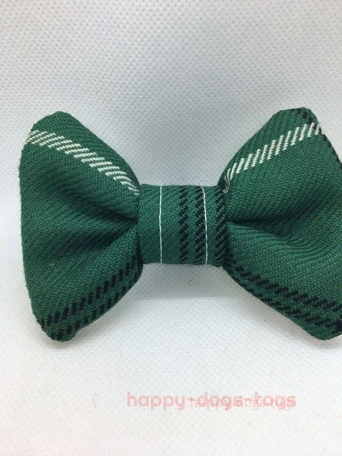 Green Tartan Dog bow tie
