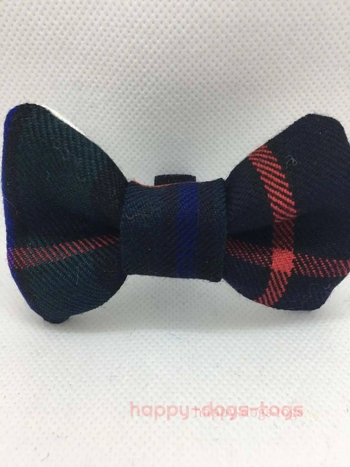 Small Tartan dog bow tie in Green, Black and Red