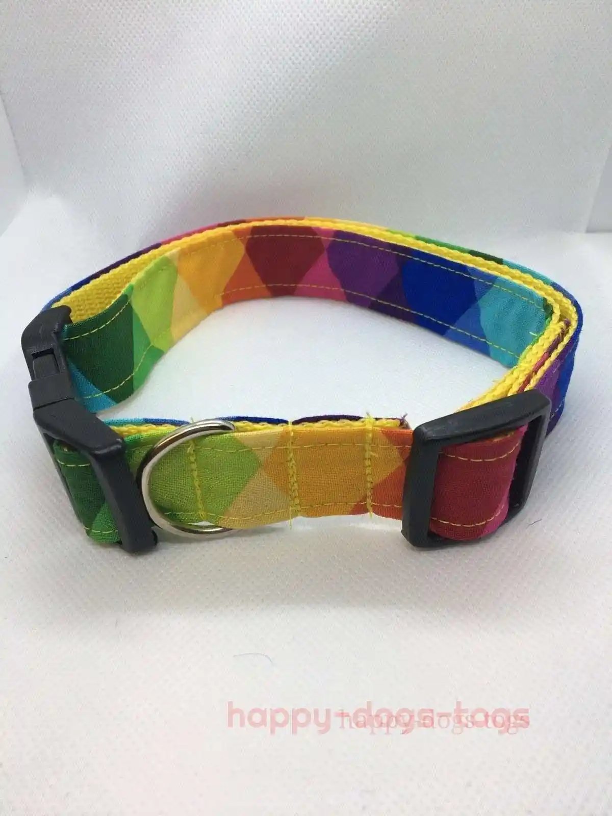 Harlequin pattern dog collar  size L - happy-dogs-togs