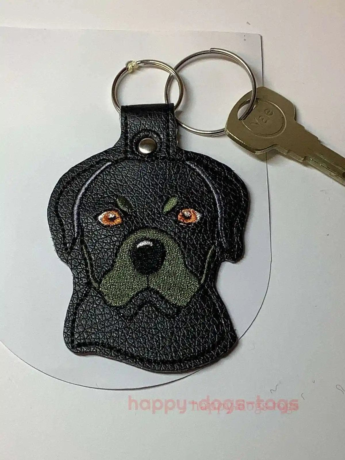 Embroidered Rottweiler  Key ring