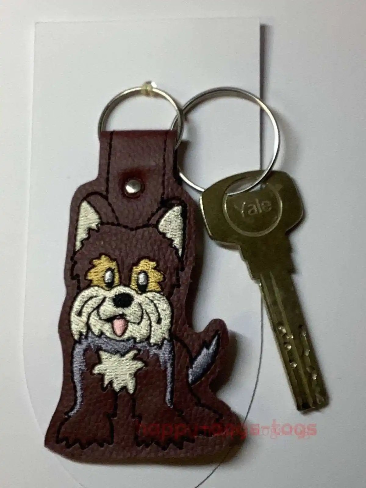 Embroidered Yorkshire Terrier Key ring