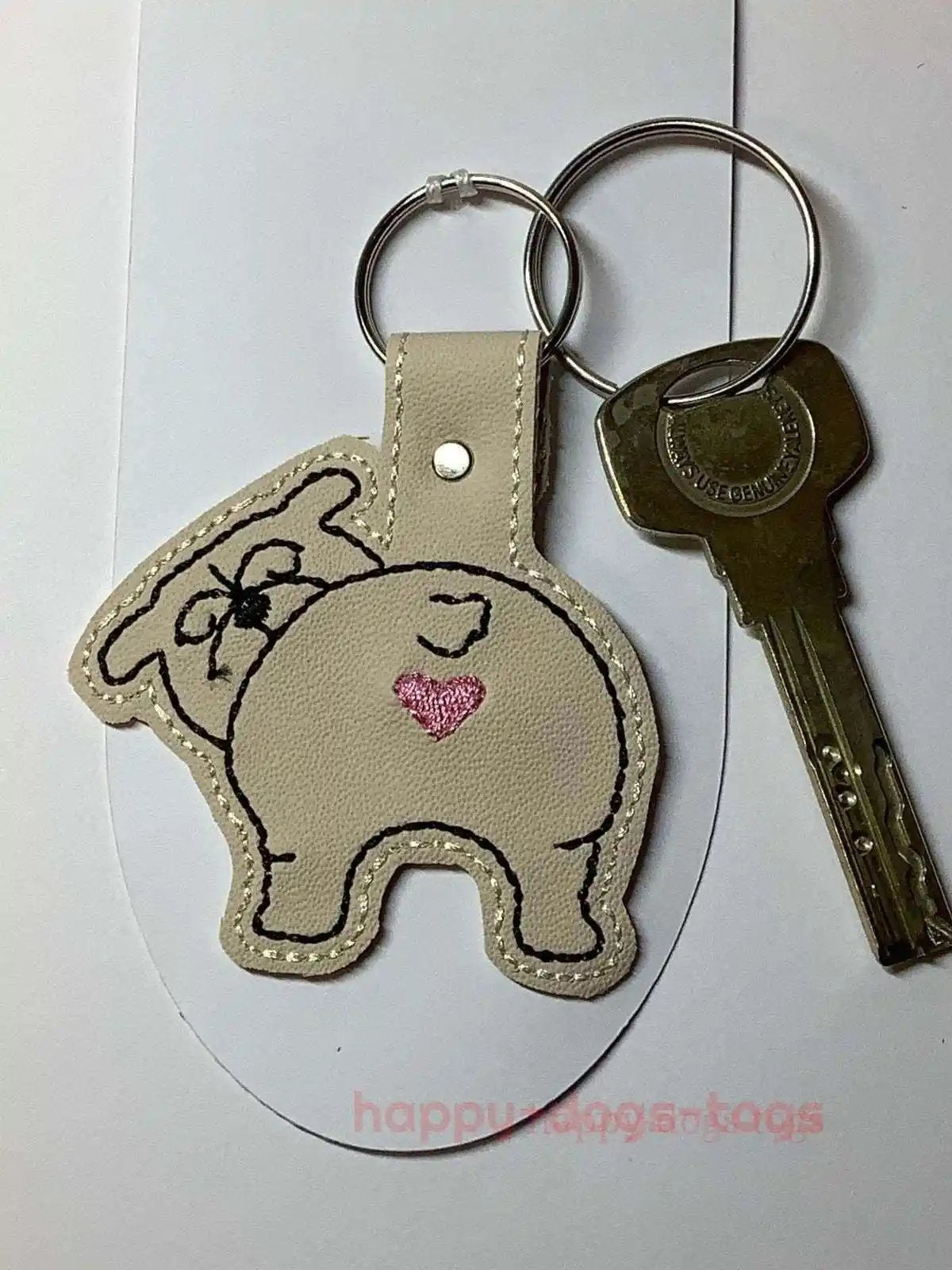 Embroidered Pug Key ring