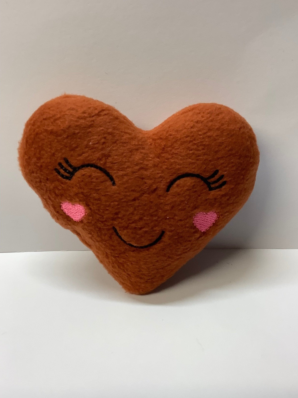 Ginger Heart, Embroidered Face handcrafted dog toy