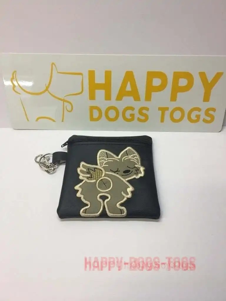 Black Yorkshire Terrier Dog poo bag dispenser