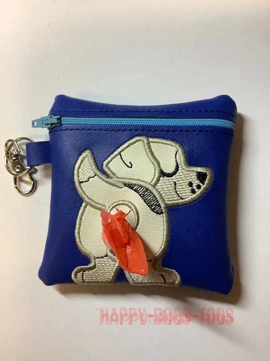 Embroidered Blue Beagle poo bag dispenser