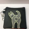 Black Embroidered Husky Dog poo bag dispenser - Image 2
