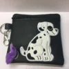 Black Embroidered Sitting Dalmation dog poo bag Dispenser