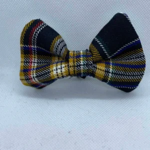 Blackandyellowtartandogbowtiemedium Happy Dogs Togs1