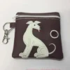 Embroidered White Greyhound Dog poo bag dispenser - Image 2