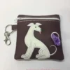 Embroidered White Greyhound Dog poo bag dispenser