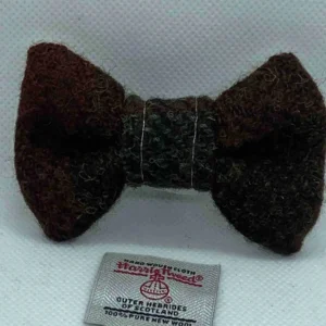 Brownandgreycheckharristweeddogbowtie Happy Dogs Togs1