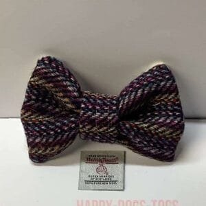 Burgundyandmultistripeharristweeddogbowtie Happy Dogs Togs1