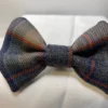 Grey and Fawn Tartan Dog bow tie medium