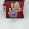 Embroidered Chihuahua Dog poo bag dispenser on a red bag - Image 2