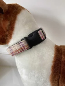 Cream Check Harris Tweed Dog Collar