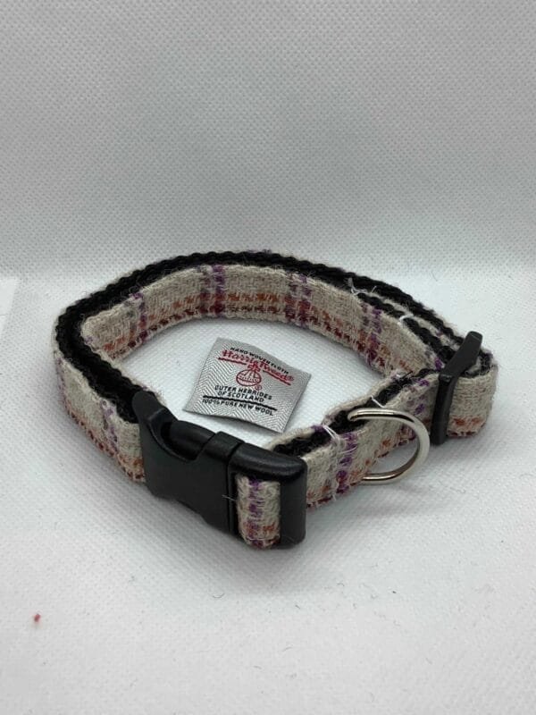 Cream Check Harris Tweed Dog Collar - Image 3