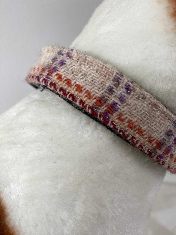 Cream Check Harris Tweed Dog Collar - Image 2