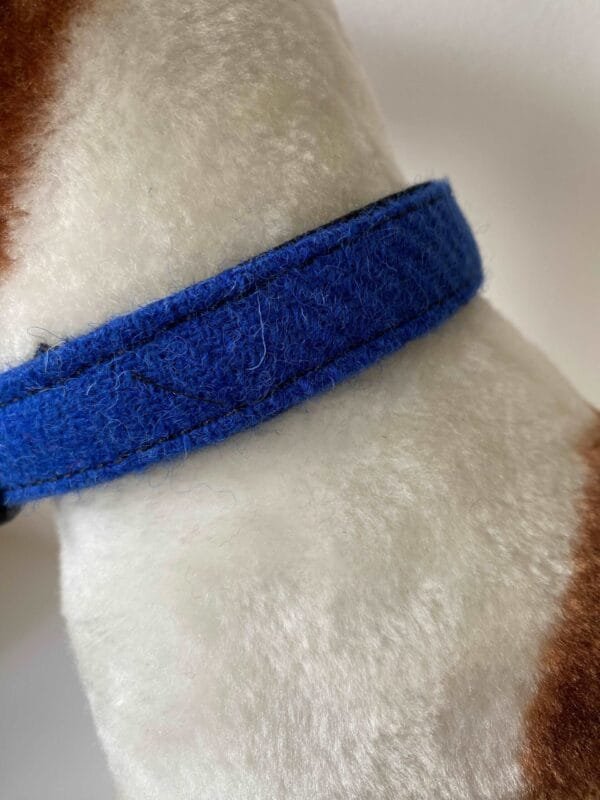 Deep Blue Harris Tweed Dog Collar - Image 2