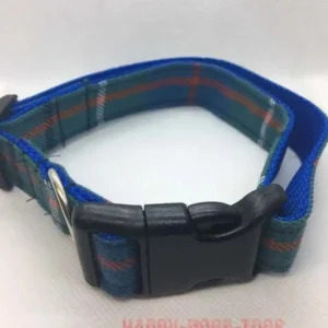 Green, Red and White Check Tartan Dog Collar