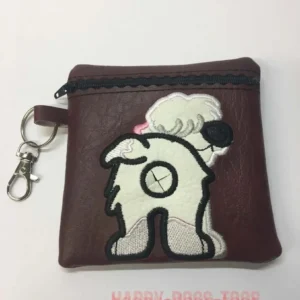 Embroidereddogpoobagdispenseroldenglishsheepdogburgundybag Happy Dogs Togs1