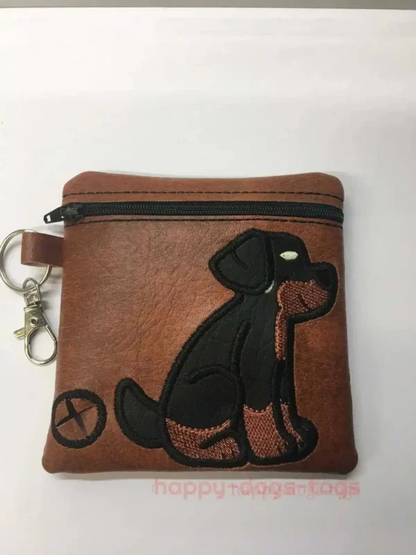 Embroidered Brown Sitting Rottweiler Poop Bag Dispenser